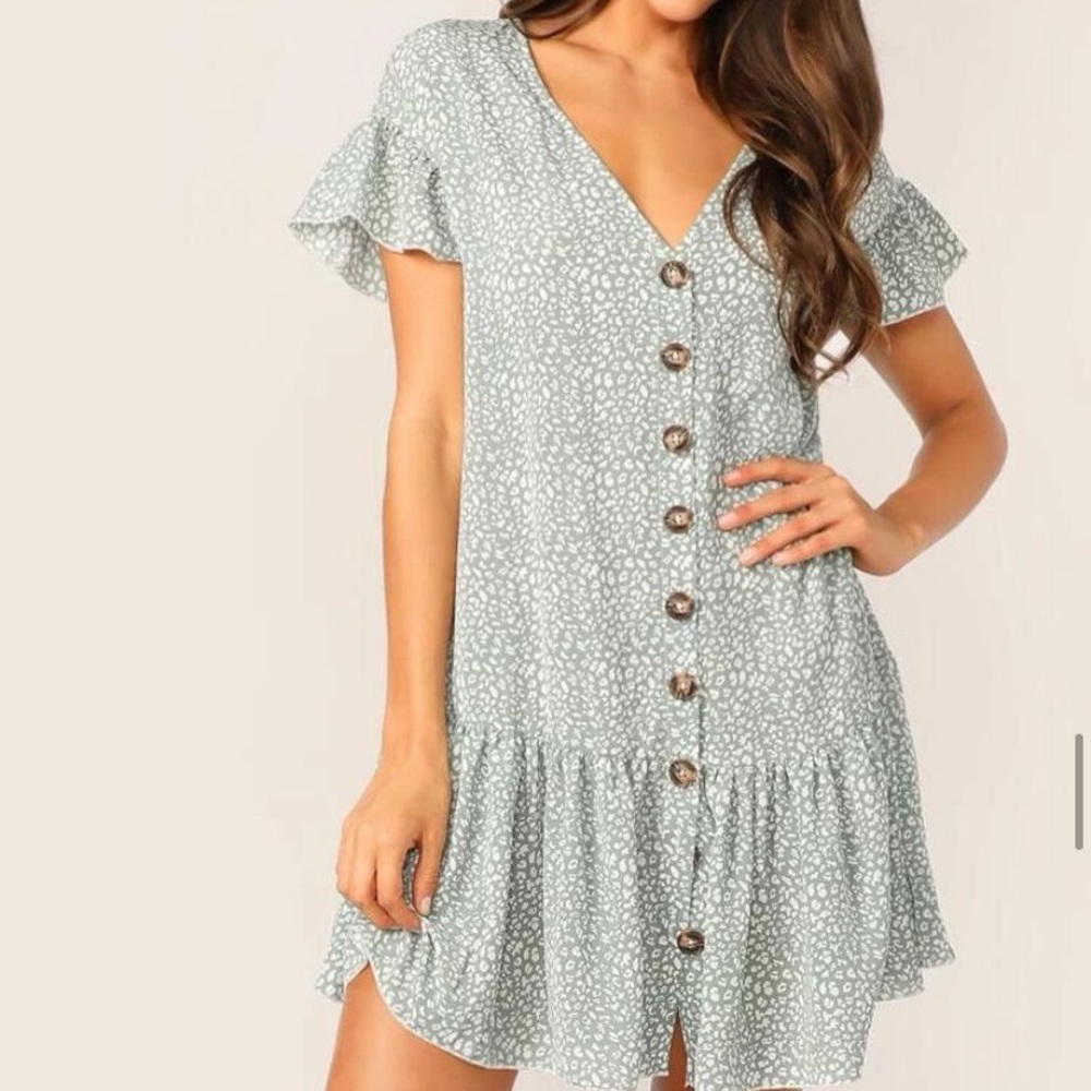 Leopard Print V-Neck Summer Dress